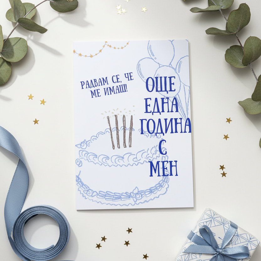 Картичка за Рожден Ден "Още една година с мен"