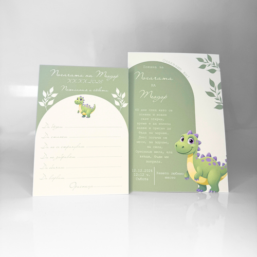 Baby Christening Ceremony Set "Cheerful Dinosaur"