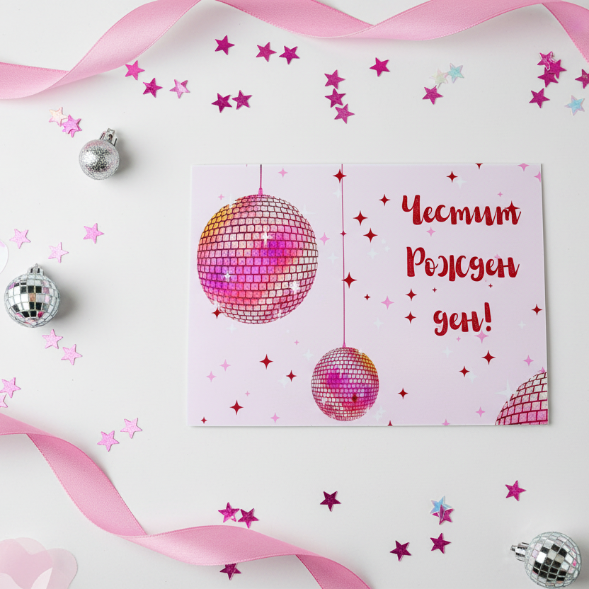 Картичка за Рожден Ден "Розов Купон"